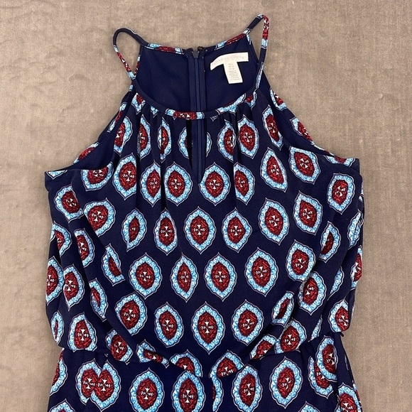 London Times Caitlin Cropped Pants Jumpsuit Blue, Red, Blk, White Paisley Size 6 - Picture 6 of 6